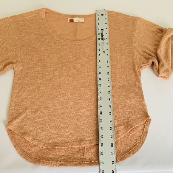 Free People FP Beach Nani Top XS Marled Peach Orange Rolled Sleeve Slouchy Coast - Picture 7 of 8
